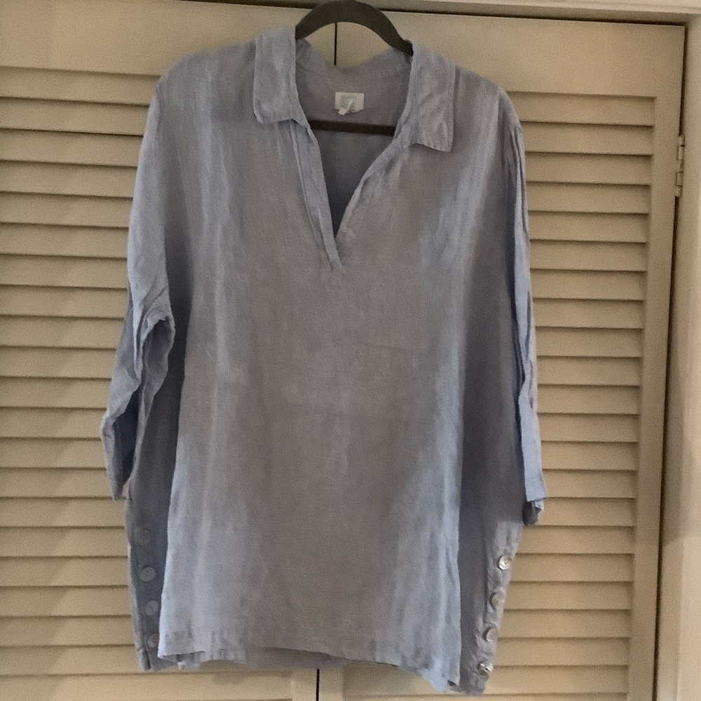 Sigrid Olsen Sky Blue Button Down Shirt